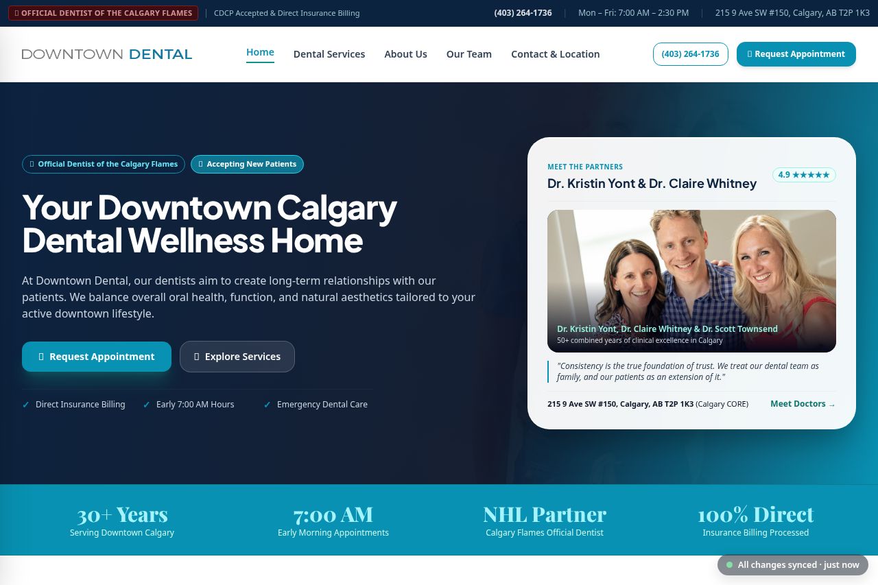 Downtown Dental — Clinic Website website screenshot
